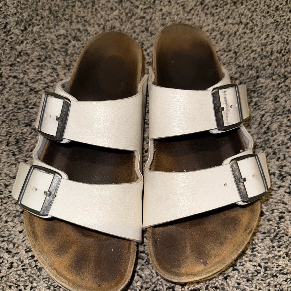 white birkenstock sandals